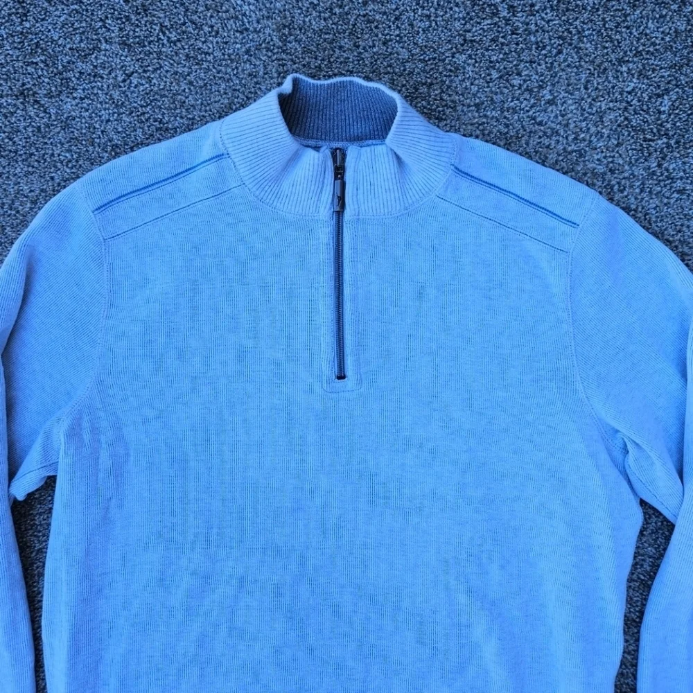 Men's Tommy Bahama Flip Coast Half Zip Sweatshirt Continental Heather Gray Large